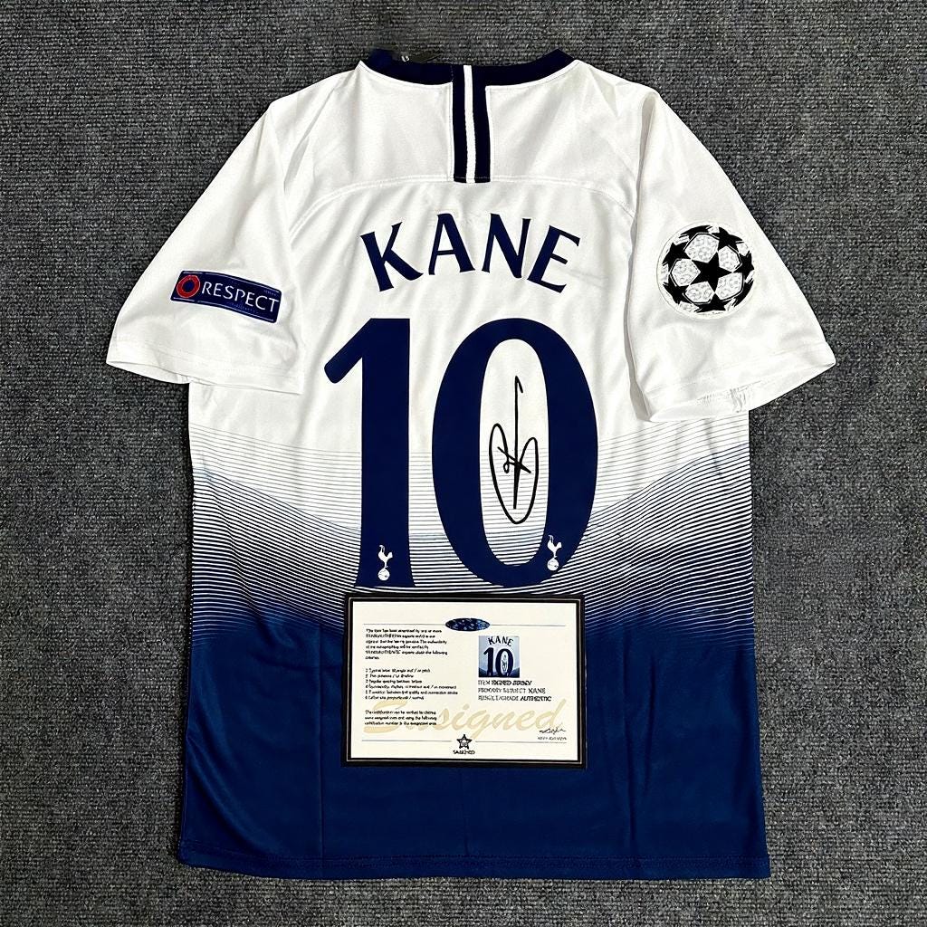 Harry Kane SIGNED - Tottenham H. 18/19 Home Jersey/Shirt - PRINTED AUTOGRAPH