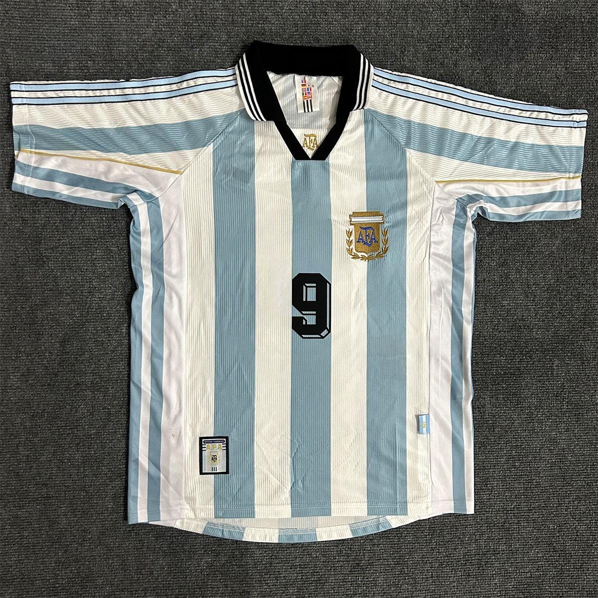 Gabriel Batistuta SIGNED - Argentina 1998 Home Jersey/Shirt - PRINTED AUTOGRAPH