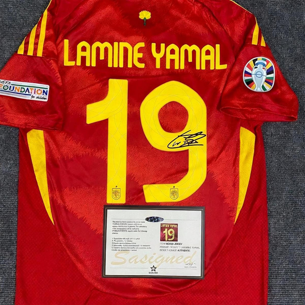 Lamine Yamal SIGNED - Spain Euro 2024 Home Jersey/Shirt - PRINTED AUTOGRAPH