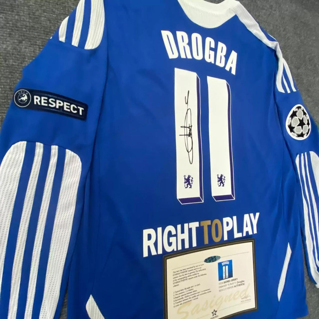 Didier Drogba SIGNED - Chelsea 11/12 Home Jersey/Shirt - PRINTED AUTOGRAPH