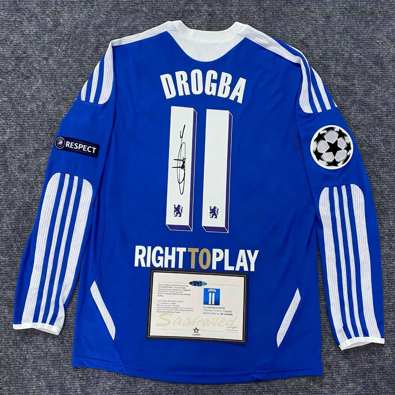 Didier Drogba SIGNED - Chelsea 11/12 Home Jersey/Shirt - PRINTED AUTOGRAPH