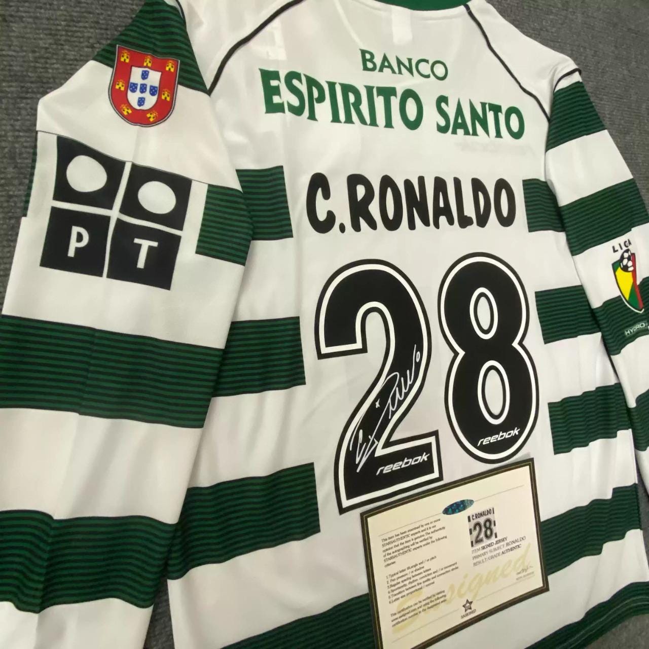 Cristiano Ronaldo SIGNED - Sporting Lisbon 01/03 Home Jersey/Shirt - PRINTED AUTOGRAPH
