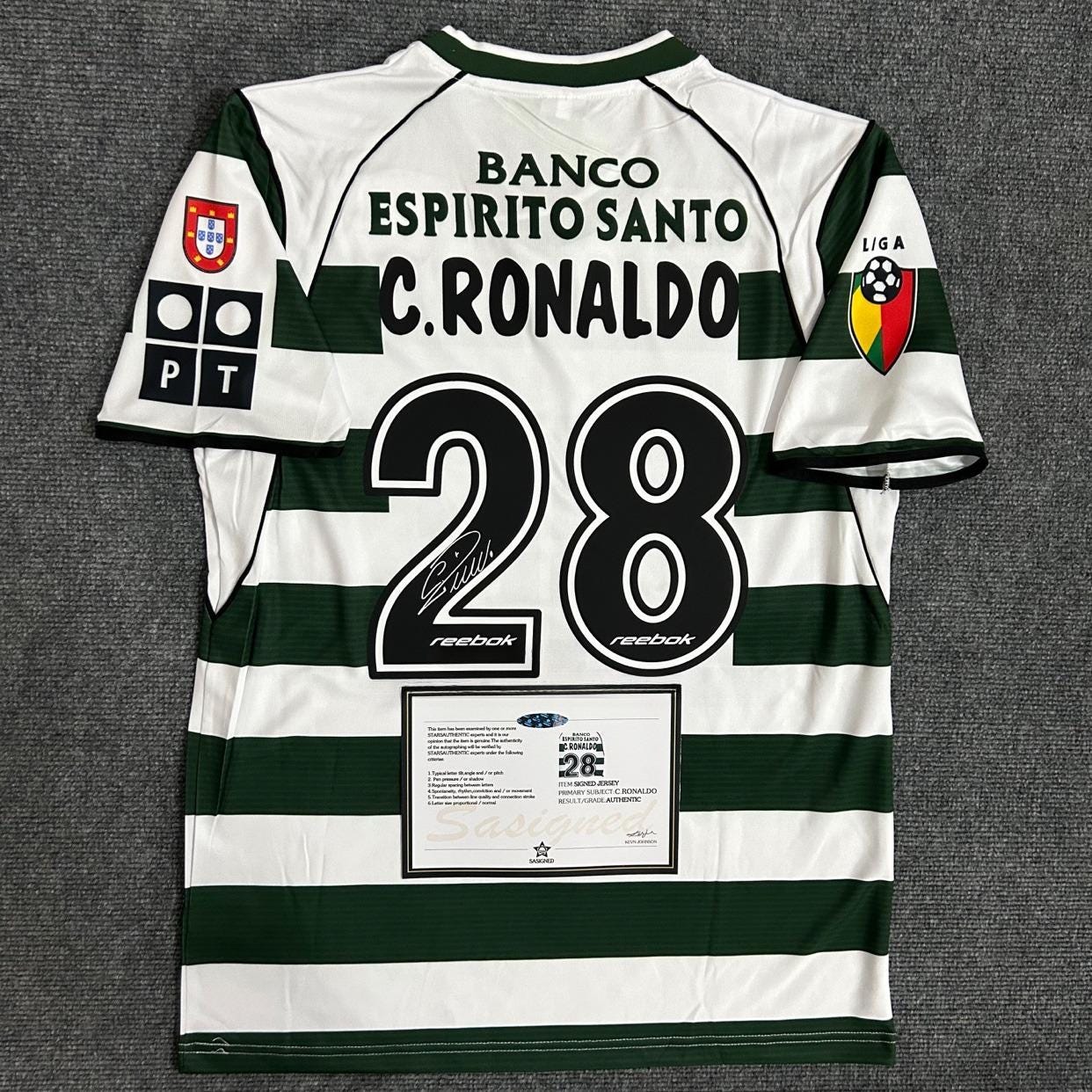 Cristiano Ronaldo SIGNED - Sporting Lisbon 01/03 Home Jersey/Shirt - PRINTED AUTOGRAPH