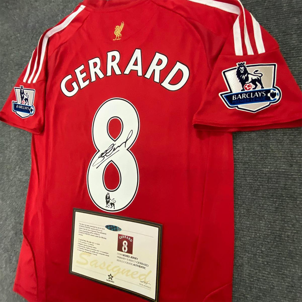 Steven Gerrard SIGNED - Liverpool 08/09 Home Jersey/Shirt - PRINTED AUTOGRAPH