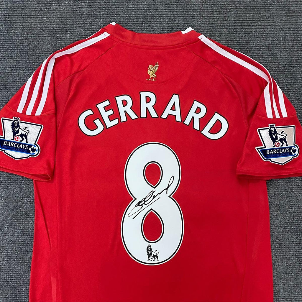Steven Gerrard SIGNED - Liverpool 08/09 Home Jersey/Shirt - PRINTED AUTOGRAPH