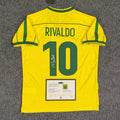 RIVALDO | BRAZIL 1998 HOME DISPLAY JERSEY | PRINTED SIGNATURE