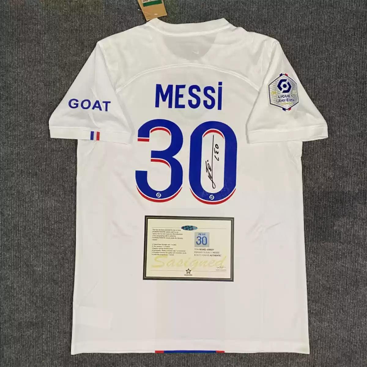 Lionel Messi SIGNED - Paris Saint-Germain 22/23 Away Jersey/Shirt - PRINTED AUTOGRAPH