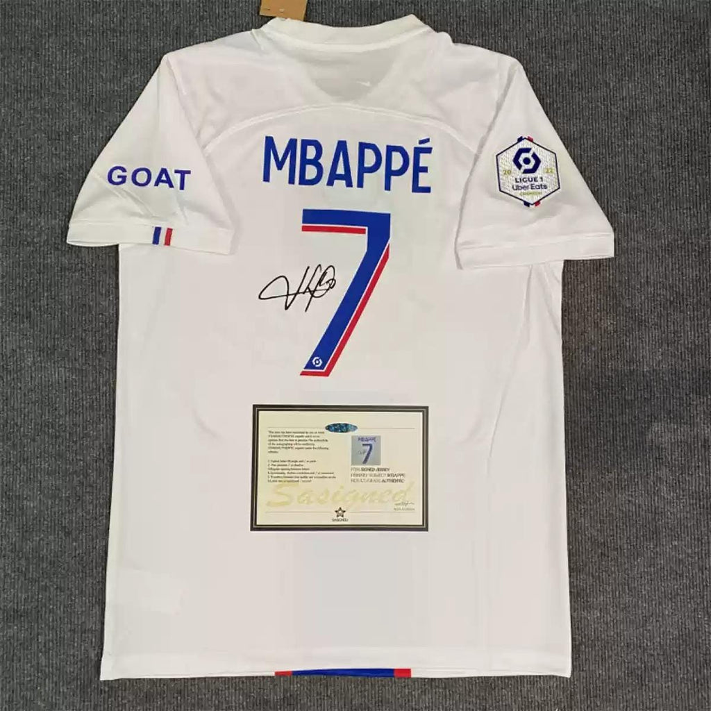 Kylian Mbappé SIGNED - Paris Saint-Germain 22/23 Away Jersey/Shirt - PRINTED AUTOGRAPH
