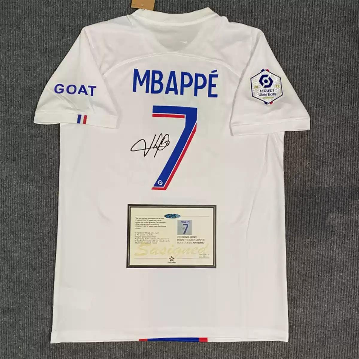 Kylian Mbappé SIGNED - Paris Saint-Germain 22/23 Away Jersey/Shirt - PRINTED AUTOGRAPH