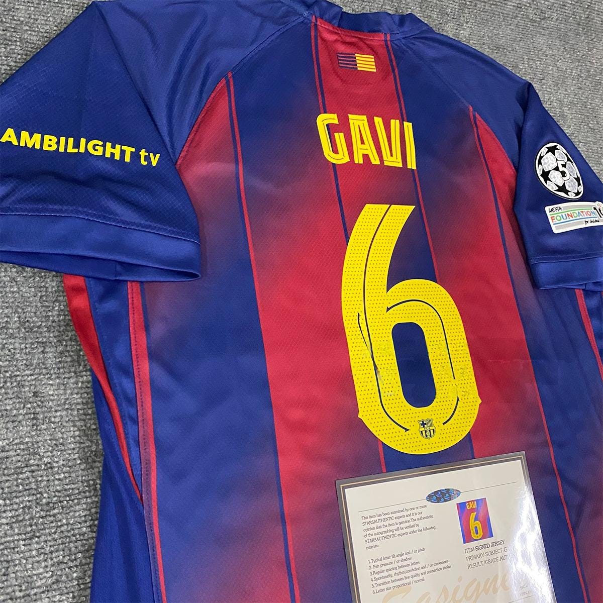 Gavi SIGNED - Barcelona 25/26 Home Jersey/Shirt - PRINTED AUTOGRAPH