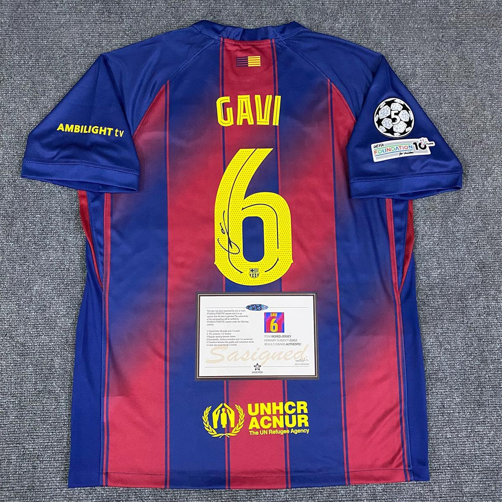 Gavi SIGNED - Barcelona 25/26 Home Jersey/Shirt - PRINTED AUTOGRAPH