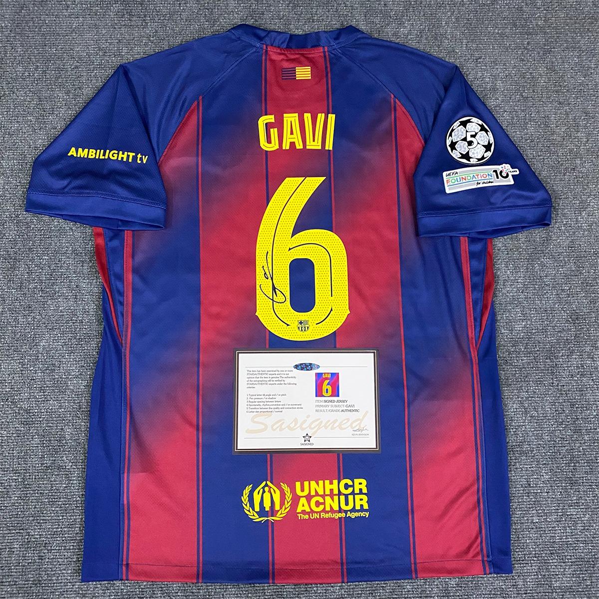 Gavi SIGNED - Barcelona 25/26 Home Jersey/Shirt - PRINTED AUTOGRAPH