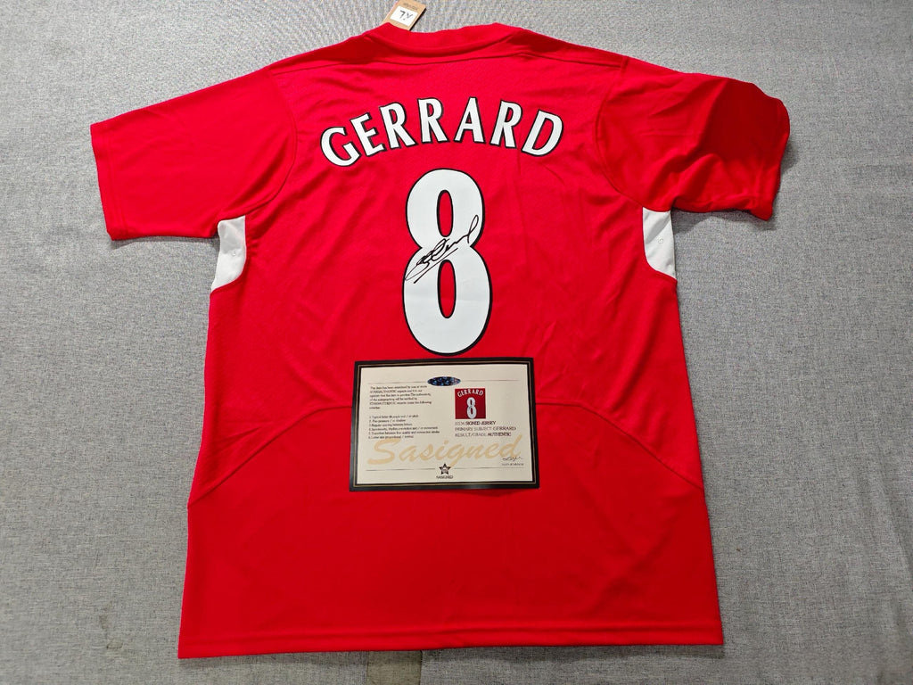 Steven Gerrard SIGNED - Liverpool 04/05 Home Jersey/Shirt - PRINTED AUTOGRAPH
