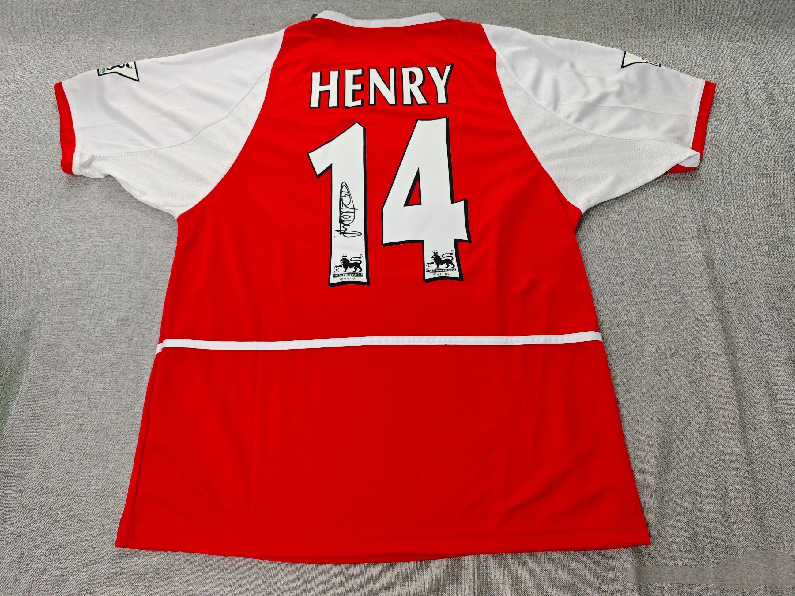 Thierry Henry SIGNED - Arsenal 02/03 Home Jersey/Shirt - PRINTED AUTOGRAPH