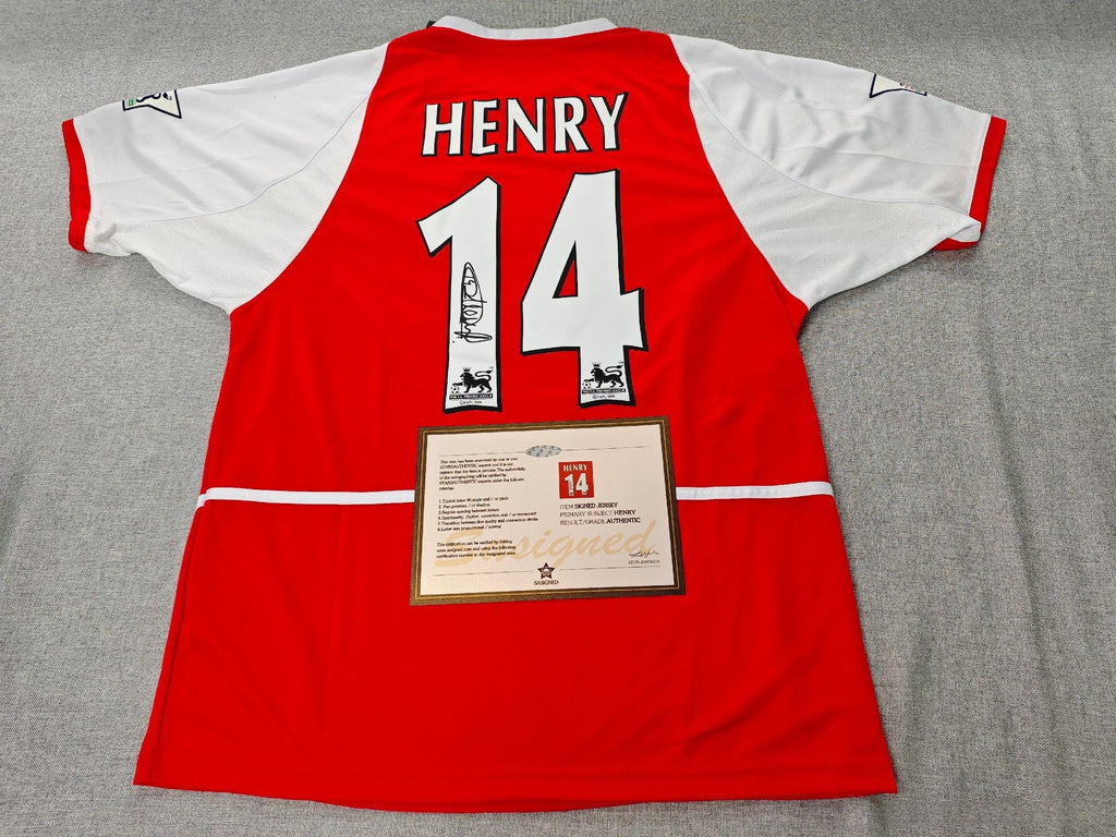 Thierry Henry SIGNED - Arsenal 02/03 Home Jersey/Shirt - PRINTED AUTOGRAPH