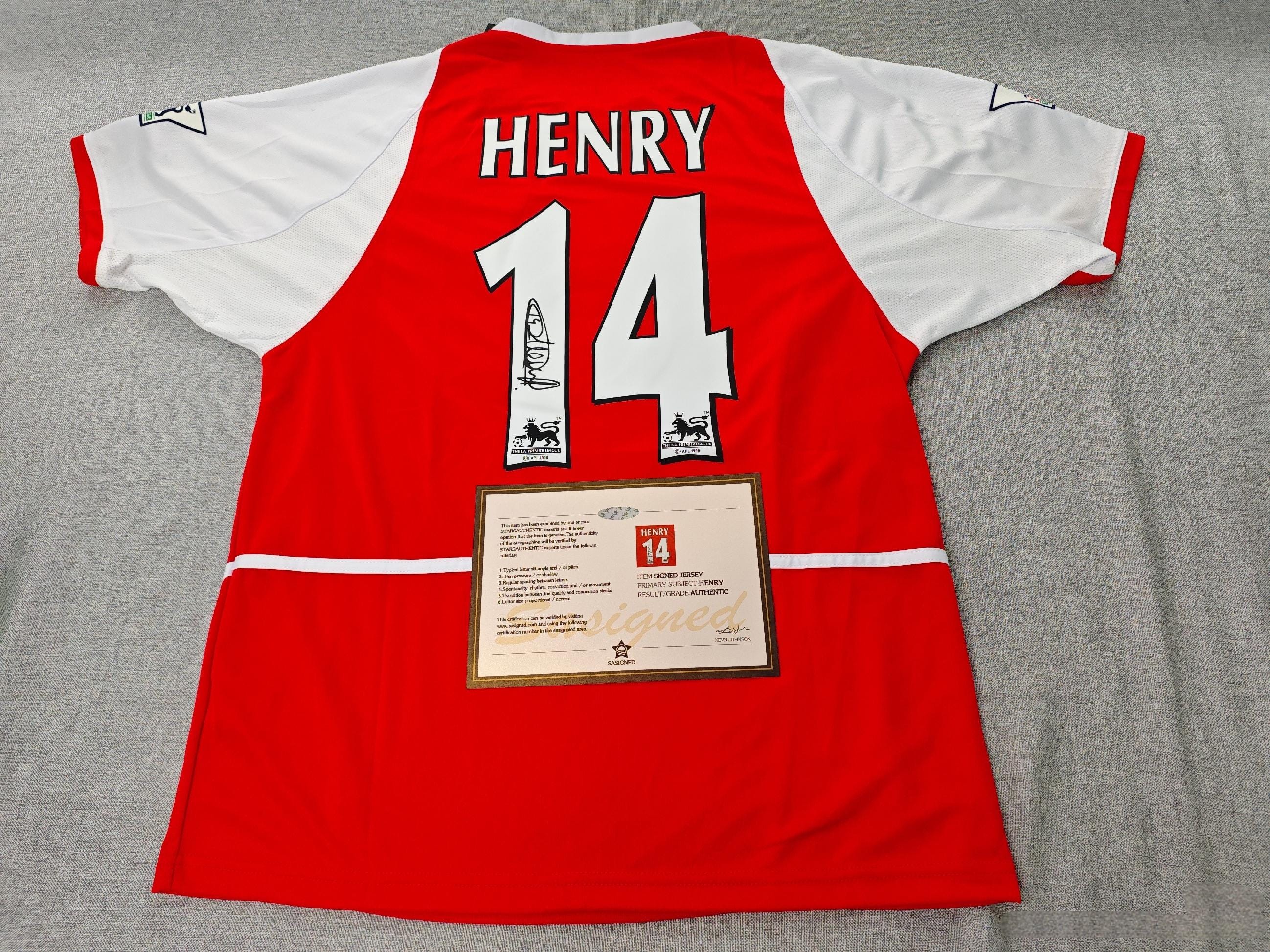 Thierry Henry SIGNED - Arsenal 02/03 Home Jersey/Shirt - PRINTED AUTOGRAPH