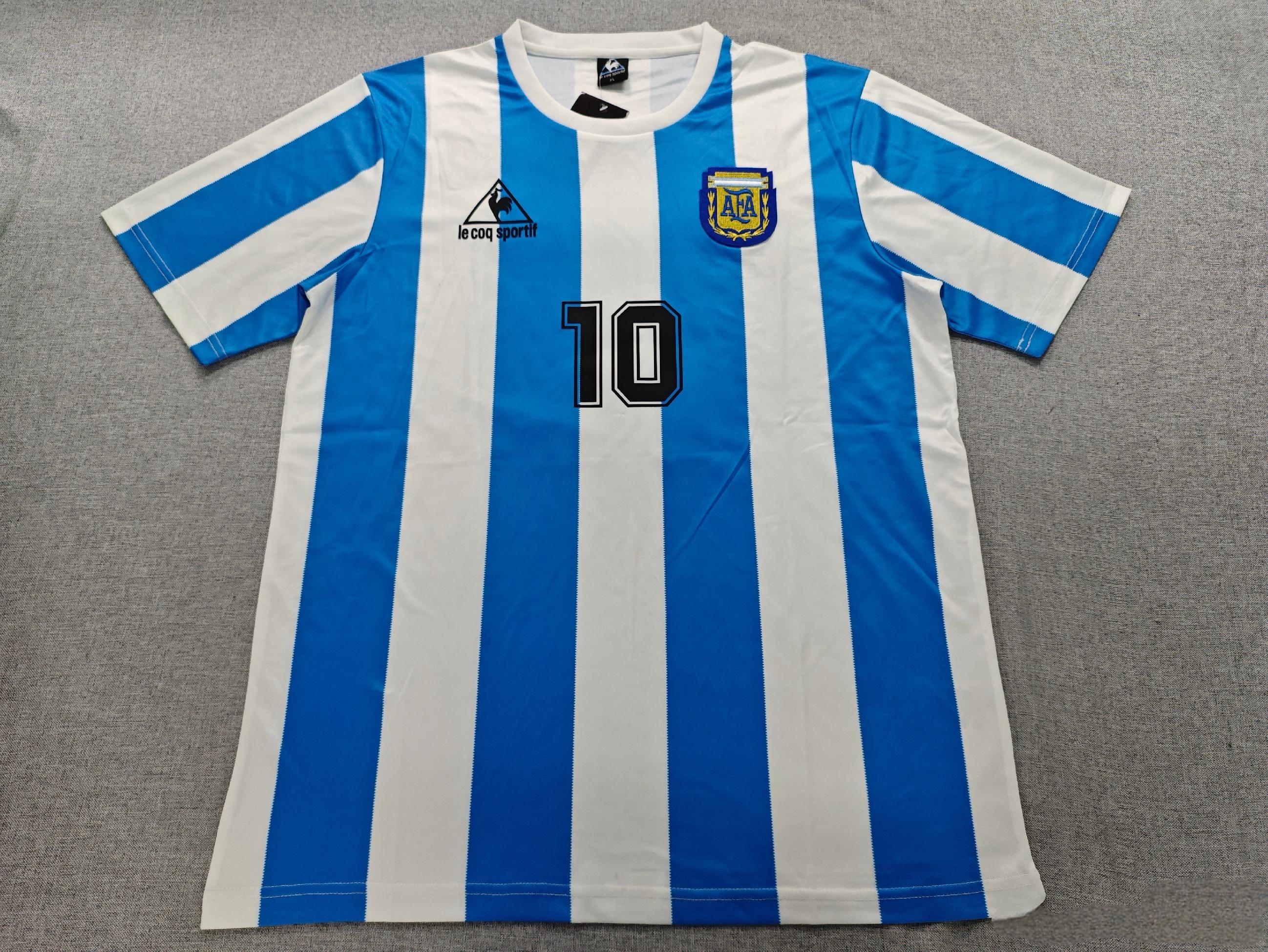 Diego Maradona SIGNED - Argentina 1986 Home Jersey/Shirt - PRINTED AUTOGRAPH
