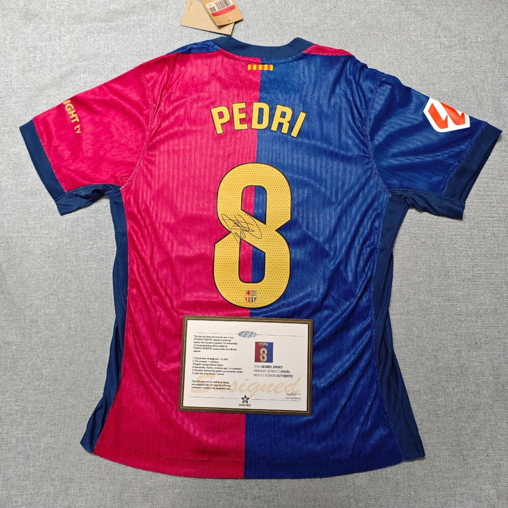 Pedri SIGNED - Barcelona 24/25 Home Jersey/Shirt - PRINTED AUTOGRAPH
