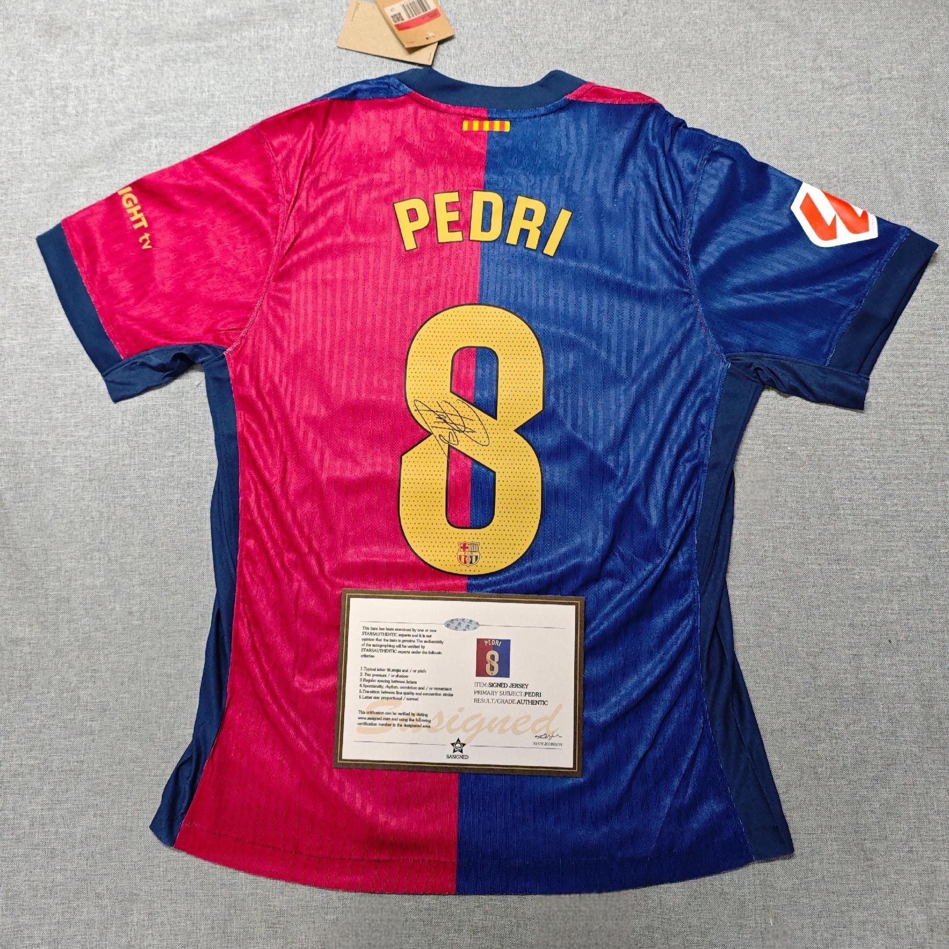 Pedri SIGNED - Barcelona 24/25 Home Jersey/Shirt - PRINTED AUTOGRAPH