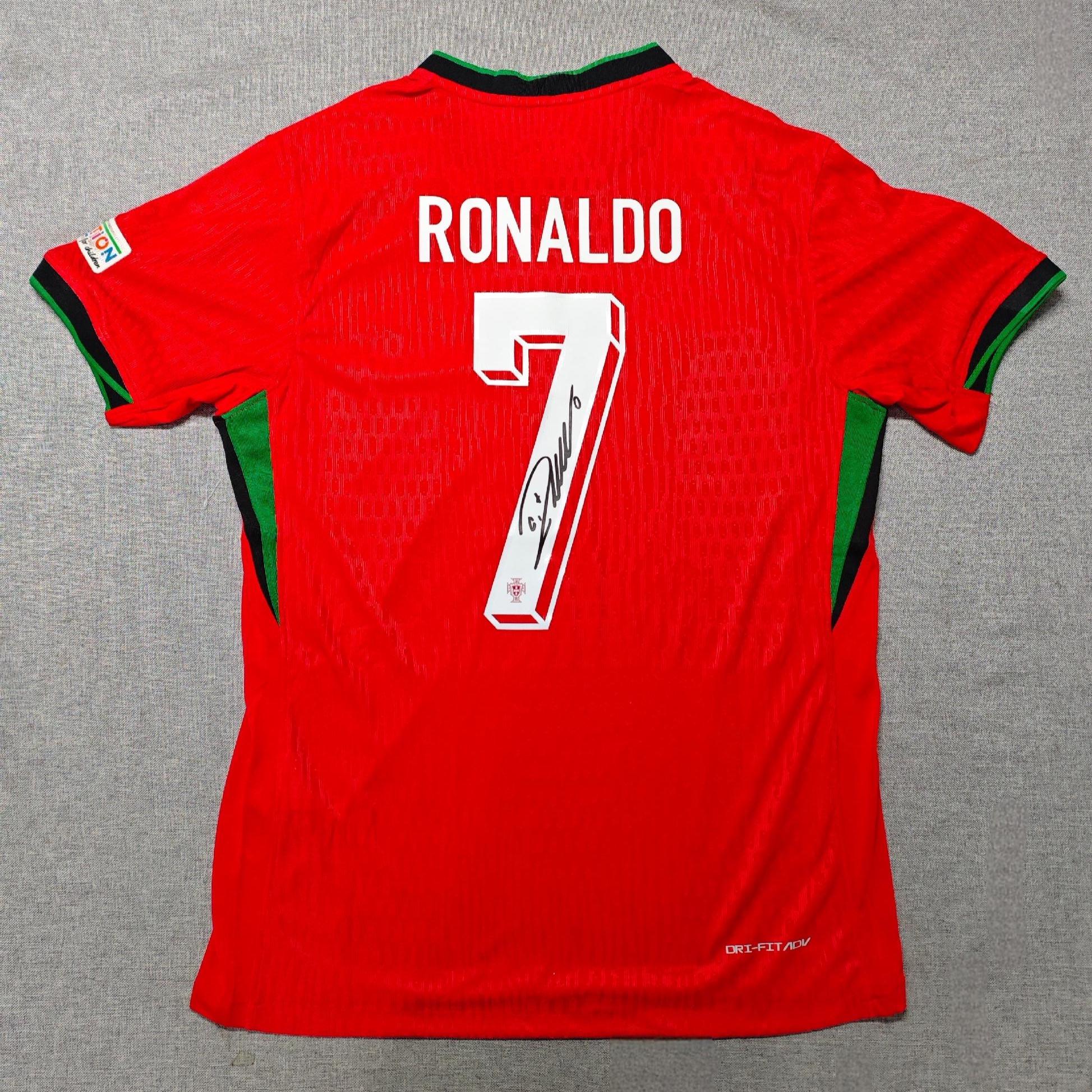 C. Ronaldo Signed - Portugal Euro 2024 Home Jersey/Shirt - Printed Autograph