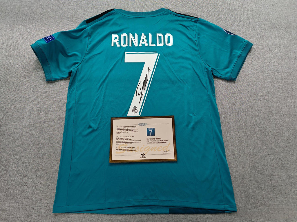 C. Ronaldo Signed - Real Madrid 17/18 Away Jersey/Shirt - Printed Autograph