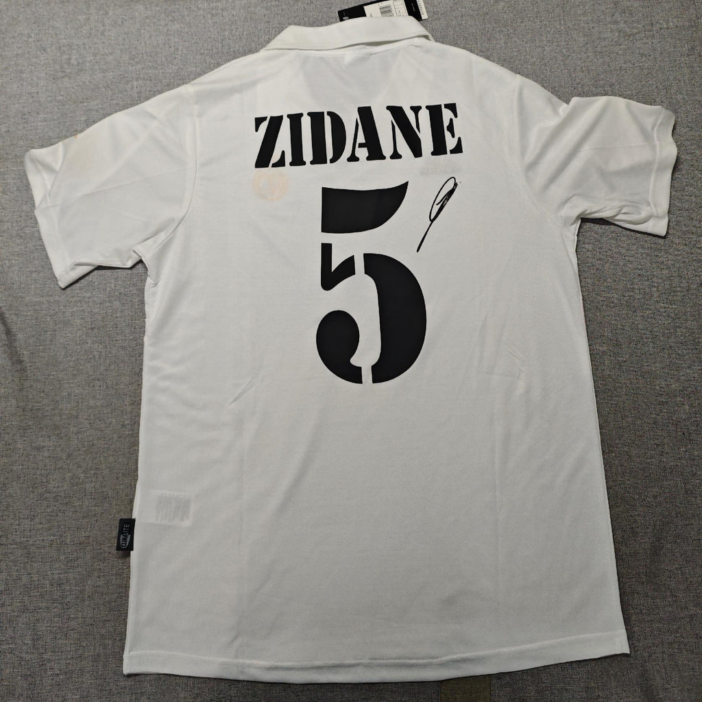 Zinedine Zidane SIGNED - Real Madrid 02/03 Home Jersey/Shirt - PRINTED AUTOGRAPH