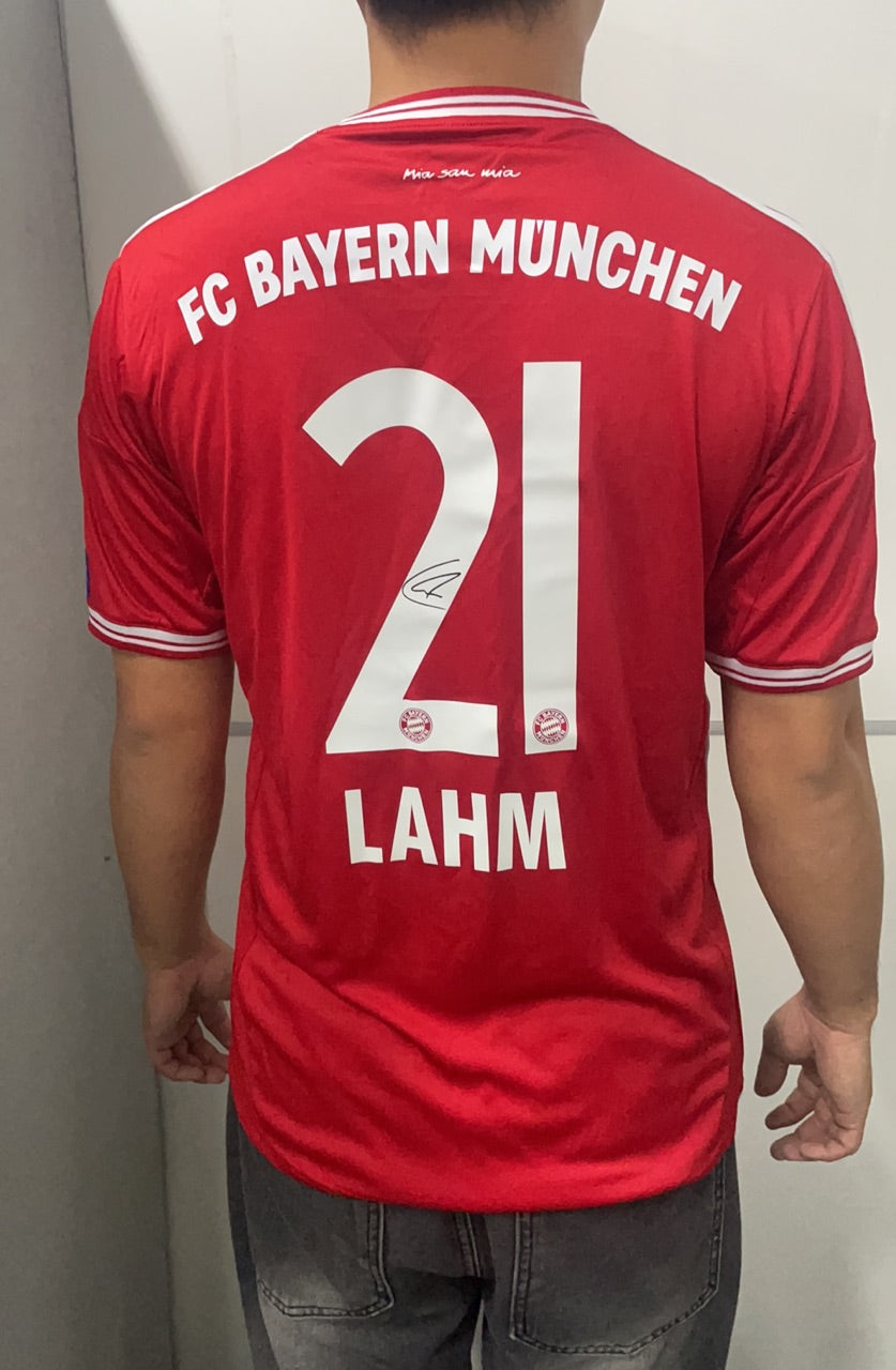 PHILIPP LAHM | BAYERN MUNICH 13/14 HOME DISPLAY JERSEY | PRINTED SIGNATURE