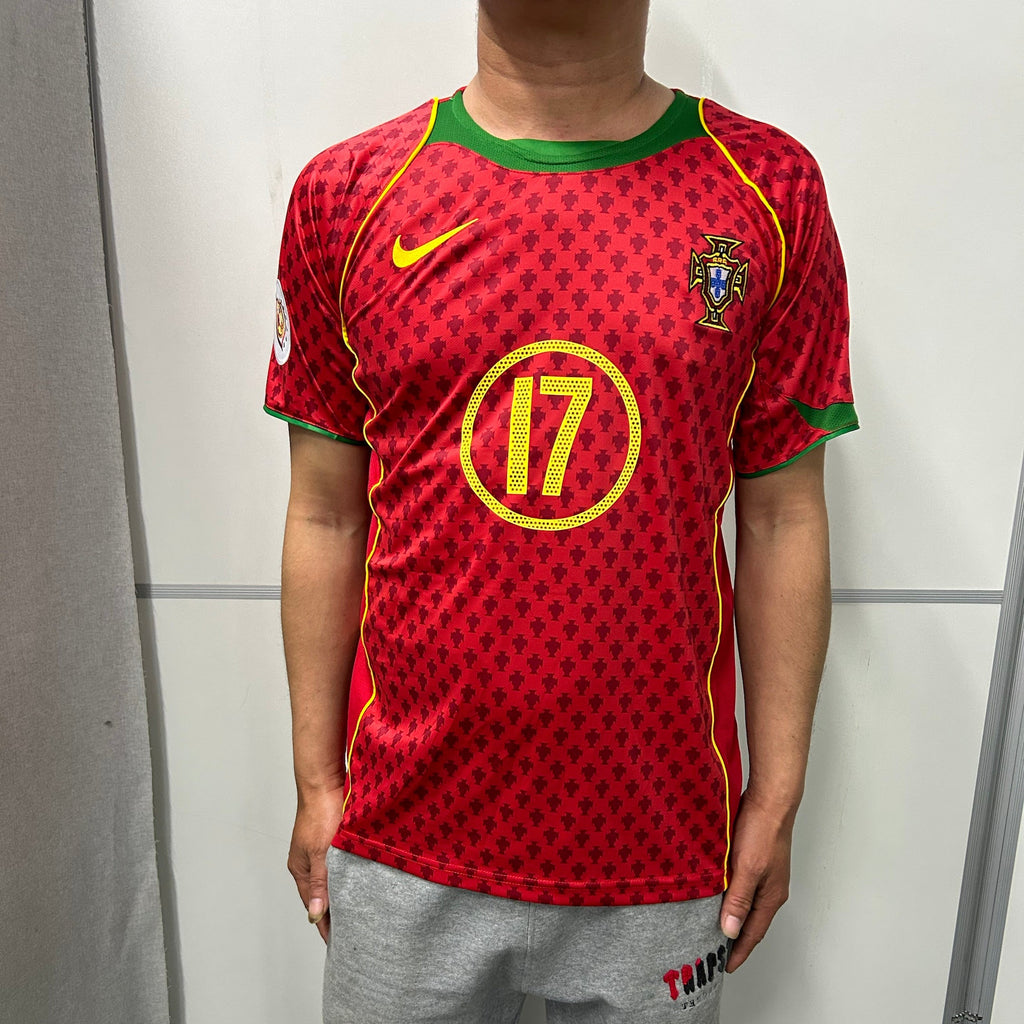 CRISTIANO RONALDO | PORTUGAL 2004 RETRO HOME DISPLAY JERSEY | PRINTED SIGNATURE